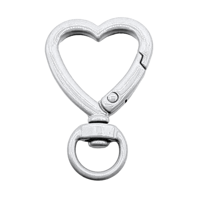 heart keychain clasp with keyring — white