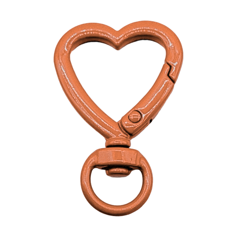 heart keychain clasp with keyring — orange