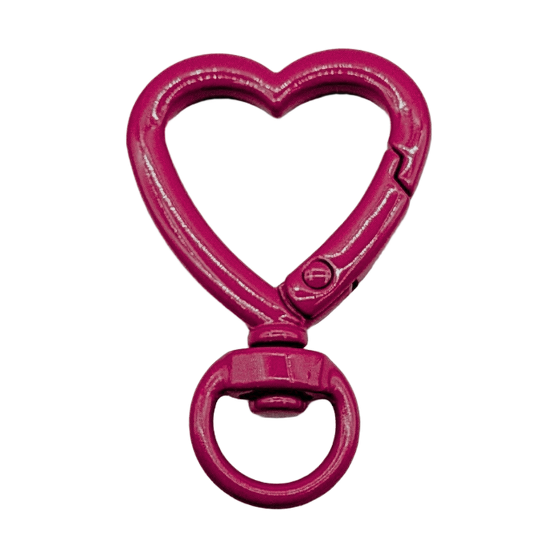 heart keychain clasp with keyring — rosy