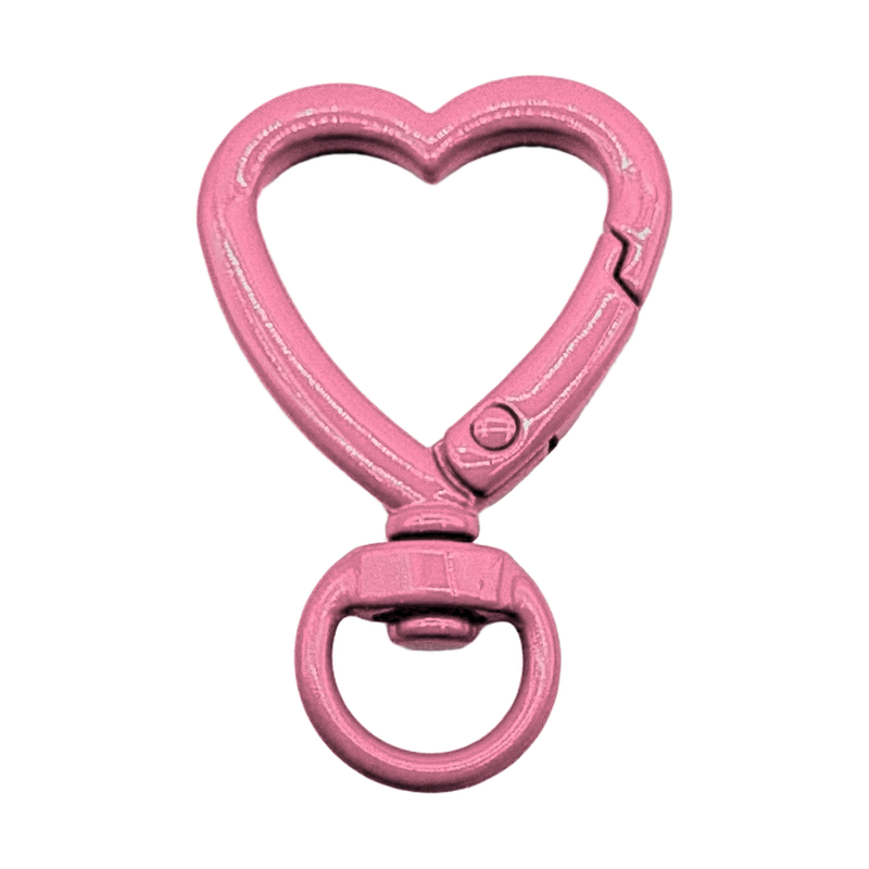 heart keychain clasp with keyring — pink