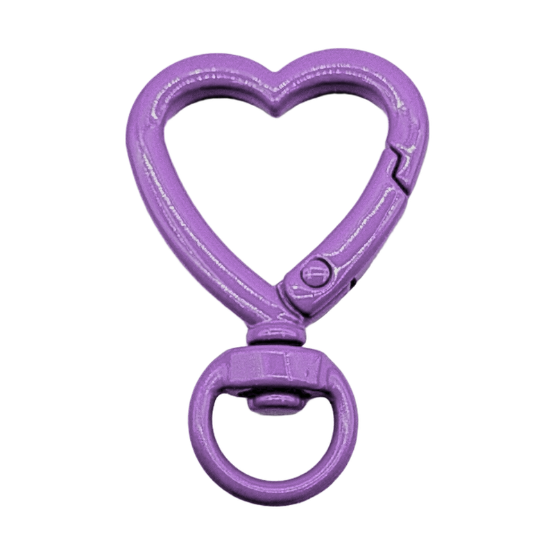 heart keychain clasp with keyring — purple