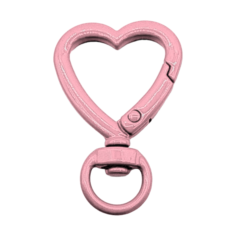 heart keychain clasp with keyring — light pink