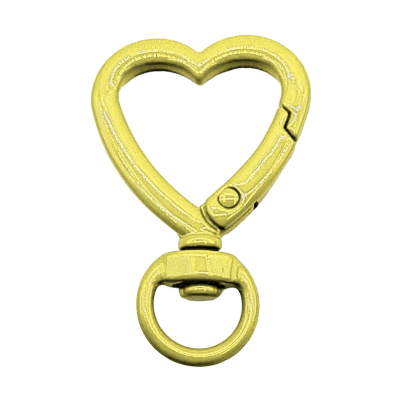 heart keychain clasp with keyring — yellow