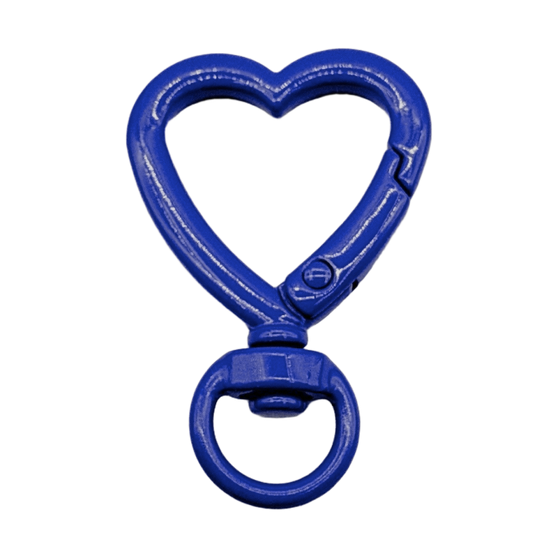 heart keychain clasp with keyring — royal_blue