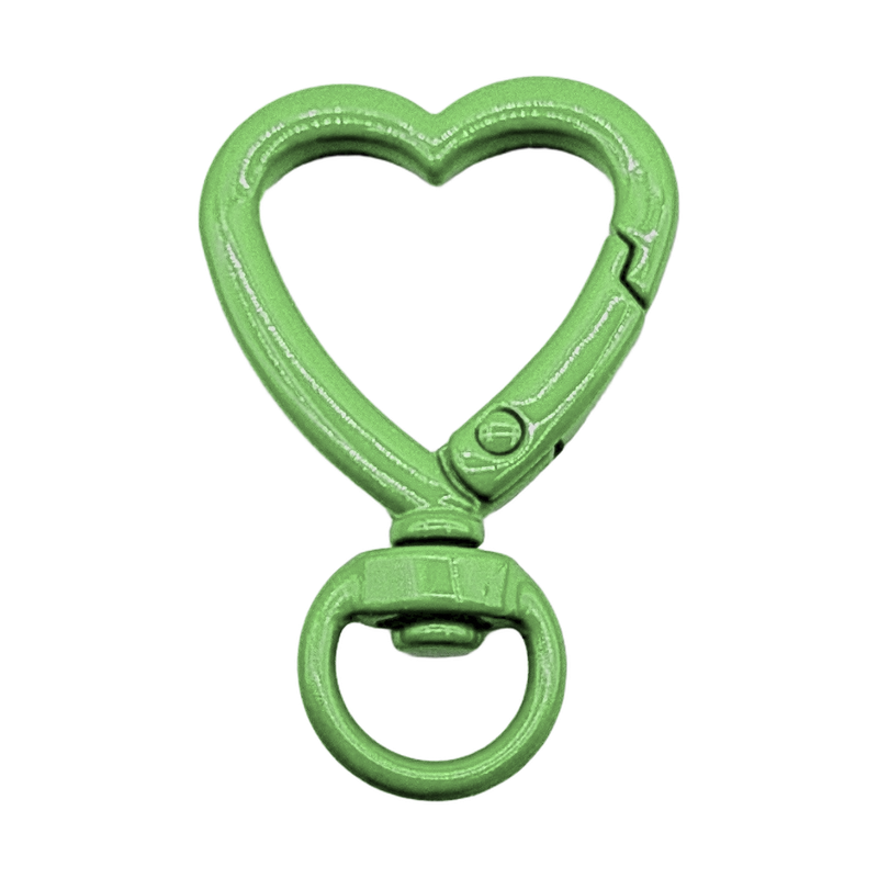 heart keychain clasp with keyring — light green