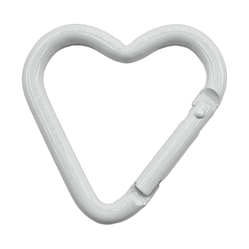 heart keyring clasp — white