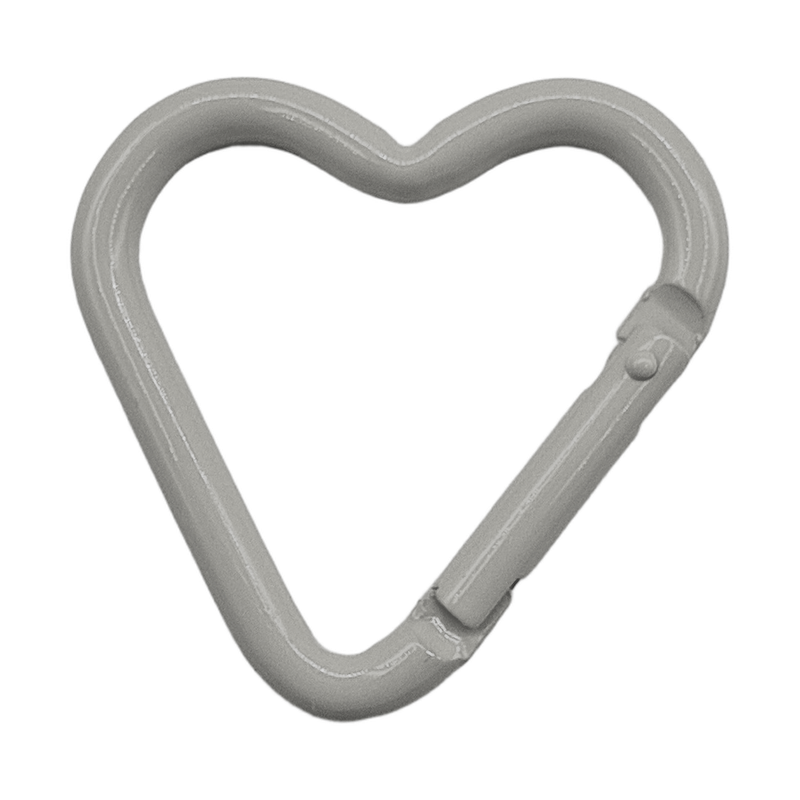 heart keyring clasp — grey