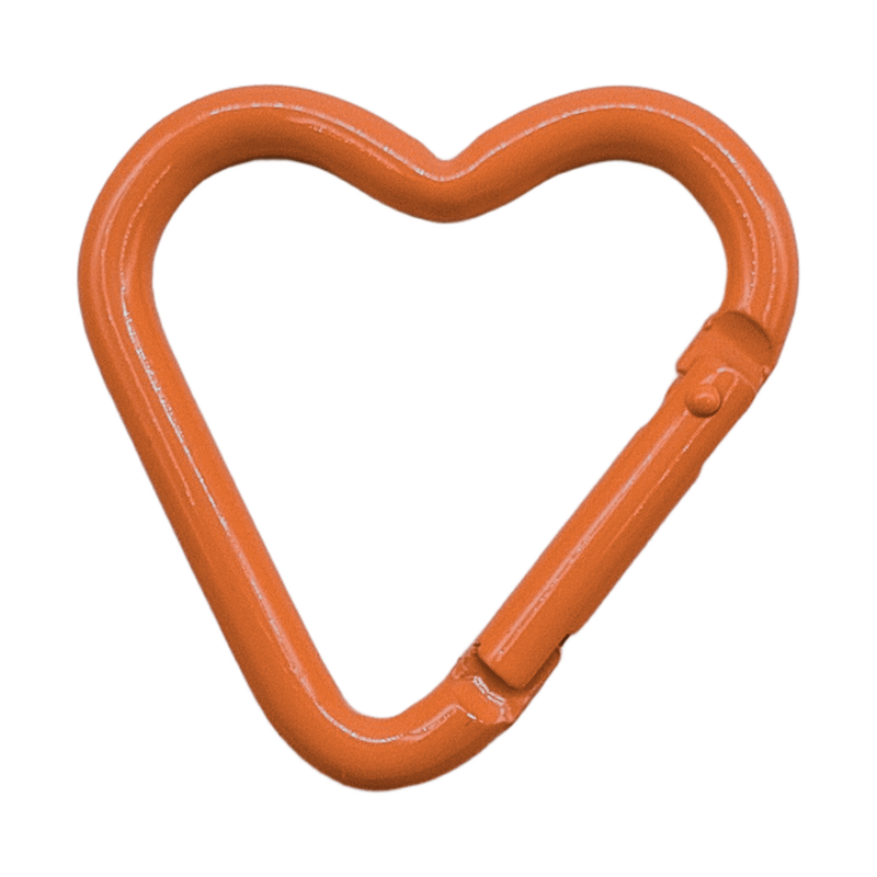 heart keyring clasp — orange