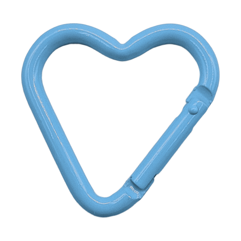 heart keyring clasp — light blue